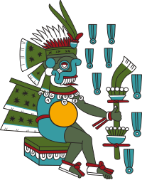 Tlaloc représenté dans le codex Magliabechiano