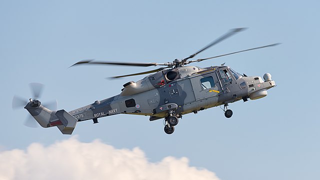 United Kingdom Royal Navy Black Cats display team AgustaWestland AW159 Wildcat HMA2 (reg. ZZ375, cn 494) at ILA Berlin Air Show 2016.