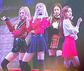 Blackpink posing after performing