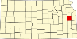 Franklin County na mapě Kansasu