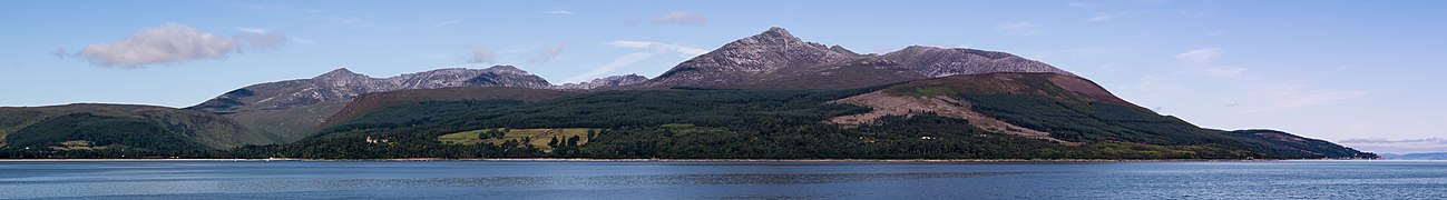 Le Goat Fell et autres sommets au nord d'Arran