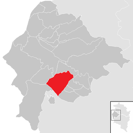 Poloha obce Satteins v okrese Feldkirch (klikacia mapa)