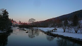 Doubs bei Montbenoît im Winter