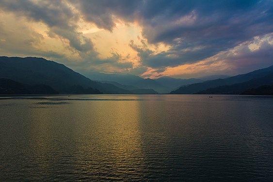 Sunset View Of Phewa Lake..