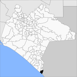 The location o Suchiate in Chiapas