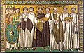 Massimiano alla destra di Giustiniano I nel mosaico di San Vitale, Ravenna