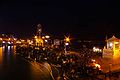 Trails of floating diyas (lamps), 'Har-ki-Pauri' in the night, Haridwar.