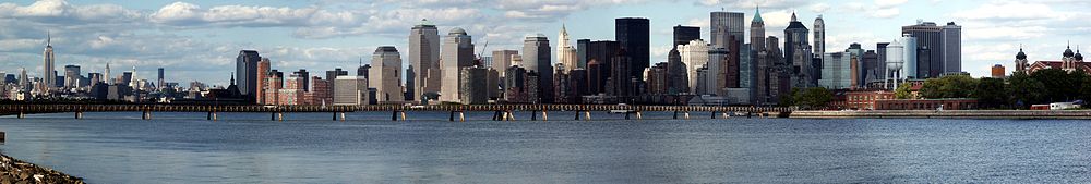 Lower Manhattan widziany z Jersey City