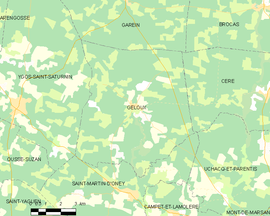 Mapa obce Geloux