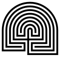 classic "Cretan" or "Troy" labyrinth in semi-round form