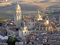 The Segovia Cathedral as seen from the air.