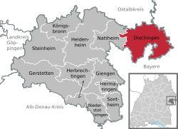 Elhelyezkedése Baden-Württemberg térképén