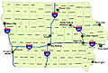 Image 40Iowa's major interstates, larger cities, and counties (from Iowa)