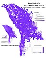 The share of Romanians in Moldova at commune level