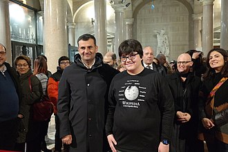 Io, il sindaco di Bari Antonio Decaro, le assessore Pierucci e Romano, all'inaugurazione della mostra fotografica di Wiki Loves Puglia 2019.