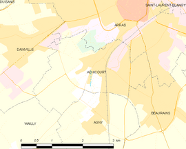 Mapa obce Achicourt