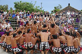 Kecak dancers cliffside Uluwatu