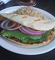 Vegetarian naan burger