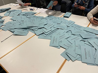 26 September: Ballot counting in Berlin during the German Election which eventually led to Olaf Scholz replacing Angela Merkel as the country's chancellor