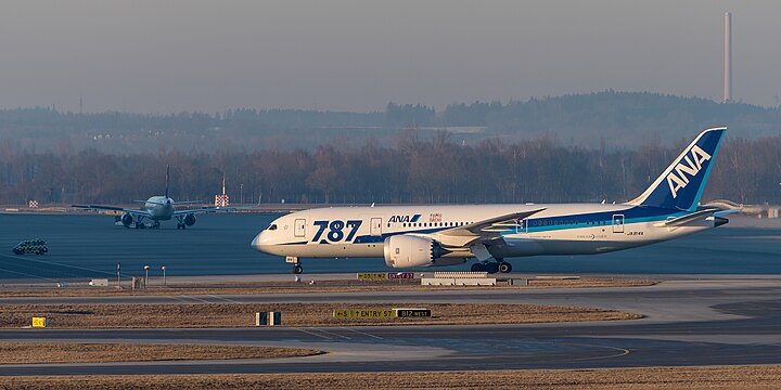 ANA (All Nippon Airways) Boeing 787-8 Dreamliner (reg. JA814A, msn 34493/69) at Munich Airport (IATA: MUC; ICAO: EDDM).