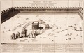 Dessin de 1718. En C, la station d'Abraham, et en D, le puits Zemzem.