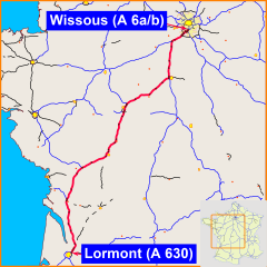 Mapa da autoroute A10.