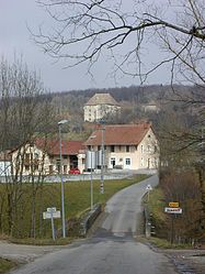 A view at the edge of Minzier on the D107 road