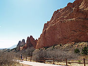 A row of hogbacks. The Kissing Camels formation is atop the nearest hogback on the right.