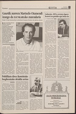 1993-06-09. Otamendi Egunkariaren zuzendari