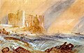 The welsh Laugharne Castle during a storm, 1831