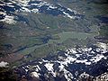 Vue aérienne du lac de la Gruyère en avril 2010.