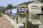 Remains of armored supply convoys used during the siege of Jerusalem