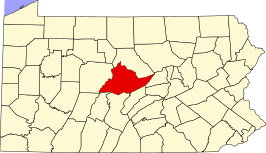 Locatie van Centre County in Pennsylvania