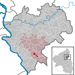 Poziția ortsgemeinde Oberwallmenach pe harta districtului Rhein-Lahn-Kreis