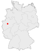 Mapa da Alemanha, posição de Witten acentuada