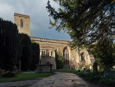 St-Peter-in-the-East (now St Edmund Hall Library) in Oxford seen from the curchyard in the south of the building.