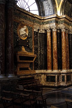 Kardinal Lorenzo Cibos gravmonument av Francesco Cavallini i Santa Maria del Popolo i Rom.