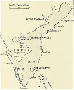 Vị trí của Madras Province/Madras Presidency