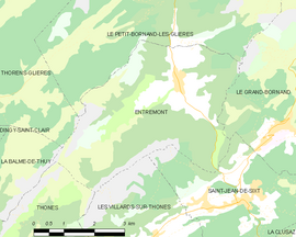 Mapa obce Entremont