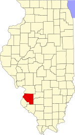 Map of Illinois highlighting St. Clair County