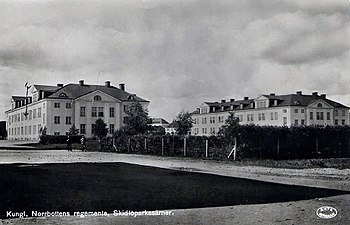 Skidlöparkasernerna vid Norrbottens regemente år 1930