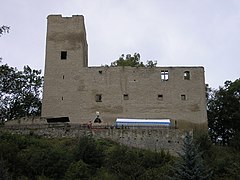 Castillo de Liebenstein (Turingia), palas y torre del siglo XII.