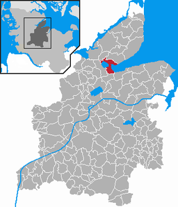 Läget för staden Eckernförde i Kreis Rendsburg-Eckernförde