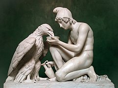 Ganímedes y el águila de Zeus (1817), de Bertel Thorvaldsen, Museo Thorvaldsen (Copenhague)[17]​