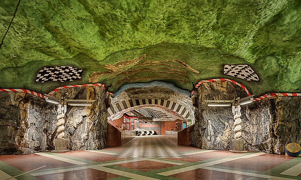 Kungsträdgården underground metro station in Norrmalm, Stockholm.