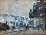 "La Gare Saint-Lazare, vue extérieure" (1877) de Claude Monet (W446)