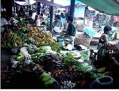 Produce being sold on the ground at the Danao City public market