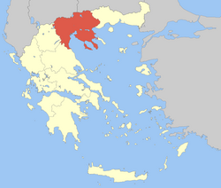 Location of Central Macedonie