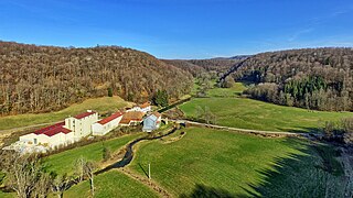 La vallée de l'Audeux au moulin de Creuse.