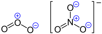 Cariche formali nell'ozono e nell'anione nitrato